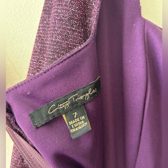 Square Neck Double Hem Fit-And-Flare Glitter Dress - Picture 3 of 3